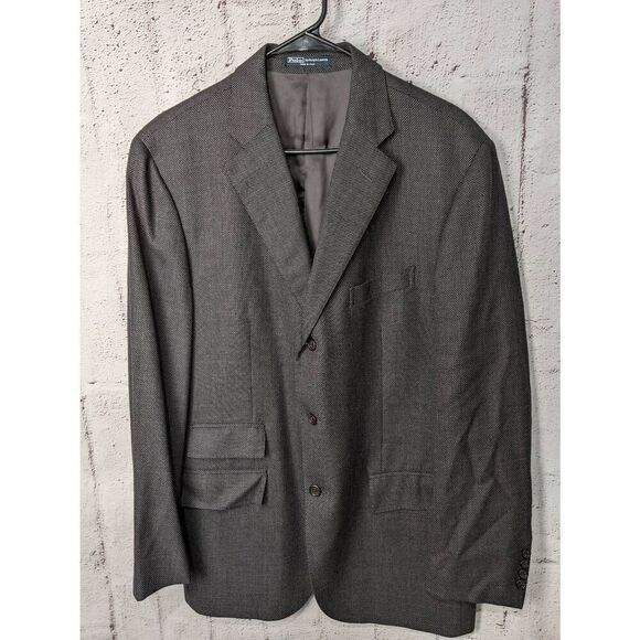Ralph Lauren Polo line Grey Italian Wool Blazer 44 Regular 44R Made in Italy - Picture 1 of 7